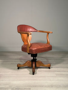 Art Deco Leather Desk Chair