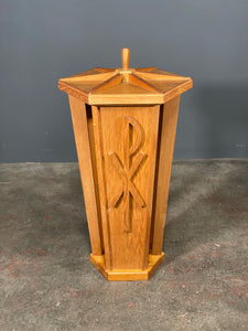 Mid 20th Century Oak Church Baptismal Font