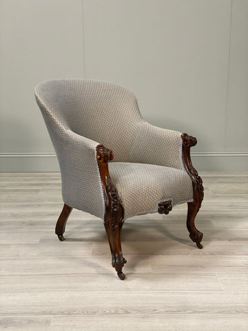 19th Century Carved Rosewood Armchair