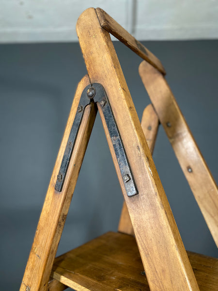 Mid 20th Century Set Of Large Pine Step Ladders By G C Dewey Of Stoke